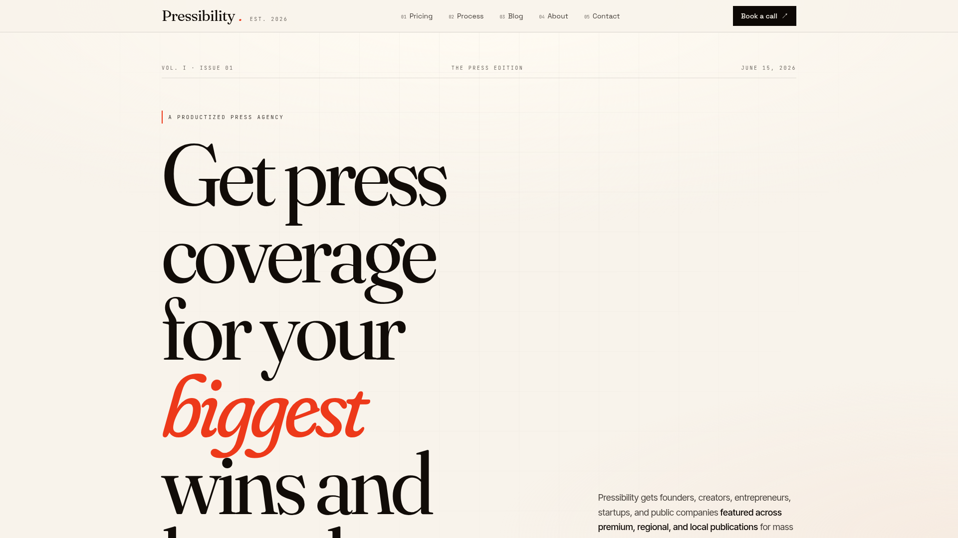 Pressibility — Productized press agency
